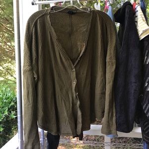 Out From Under Oversized Green Cardigan- XS